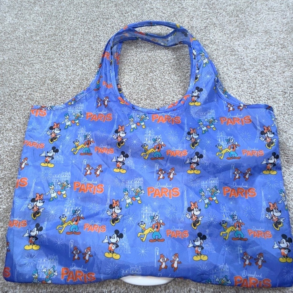 Disney Disneyland Paris Reusable Foldable Shopping Bag Mickey & Friends Blue